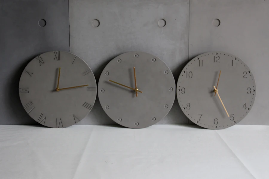 Natural cement Nordic style grey wall clock