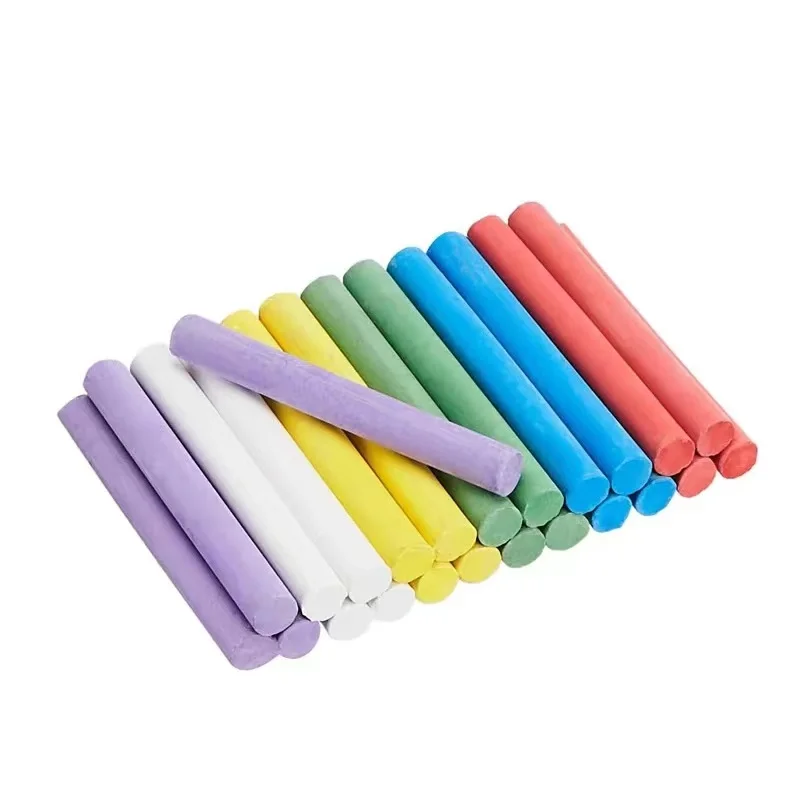 teacher stationery Wholesale Cheap School Dustless Colored Chalk blackboard chalk 5 colors Calcium sulfate chalk