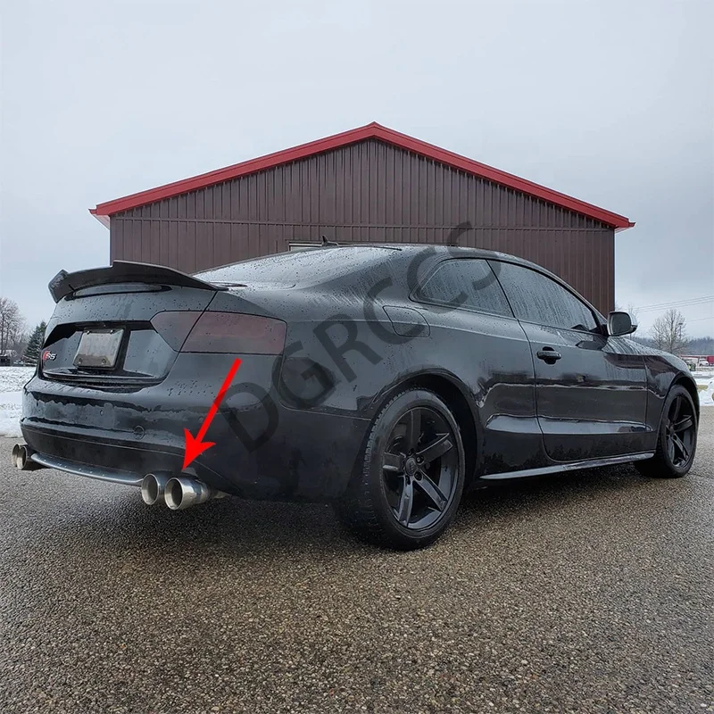 For AUDI A5 B8 B8.5 2Door Coupe 8T3 Exhaust Pipe Upgrade Modified M Carbon Fiber Black Quad Muffler Tip Nozzle 2007-2017