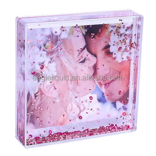 Printing Decorative Perspex Tabletop Protector Clear Double Sided Square Picture Block Transparent Acrylic Photo Frame