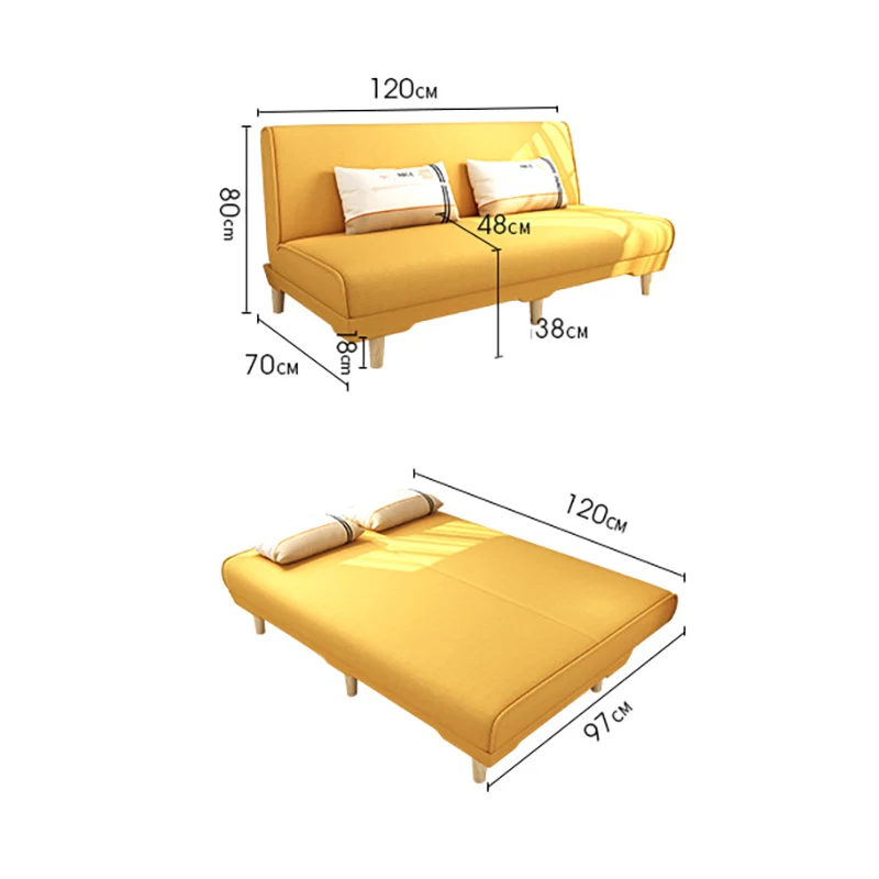 
AliGan folding sofa bed small apartment rental apartment sofa bed bedroom living room dual-use simple fabric sofa 