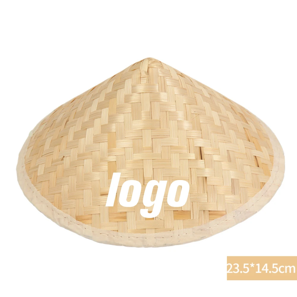 Zhenbang Custom Bamboo Hat Wide Brim Chinese Decor Sun Hat for Farmer Hat Large Brim