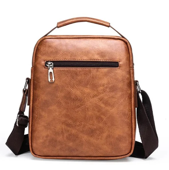 ZR534 Men Bag New Leather Briefcase Handbag Backpack Single Shoulder Crossbody Bag PU Business Youth Vertical Boy Shoulder Bag