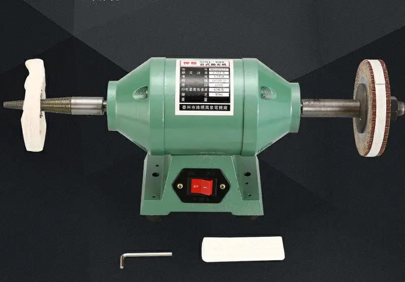  Double Head Sand Belt Polishing Machine Bench Grinder Stainless Steel And