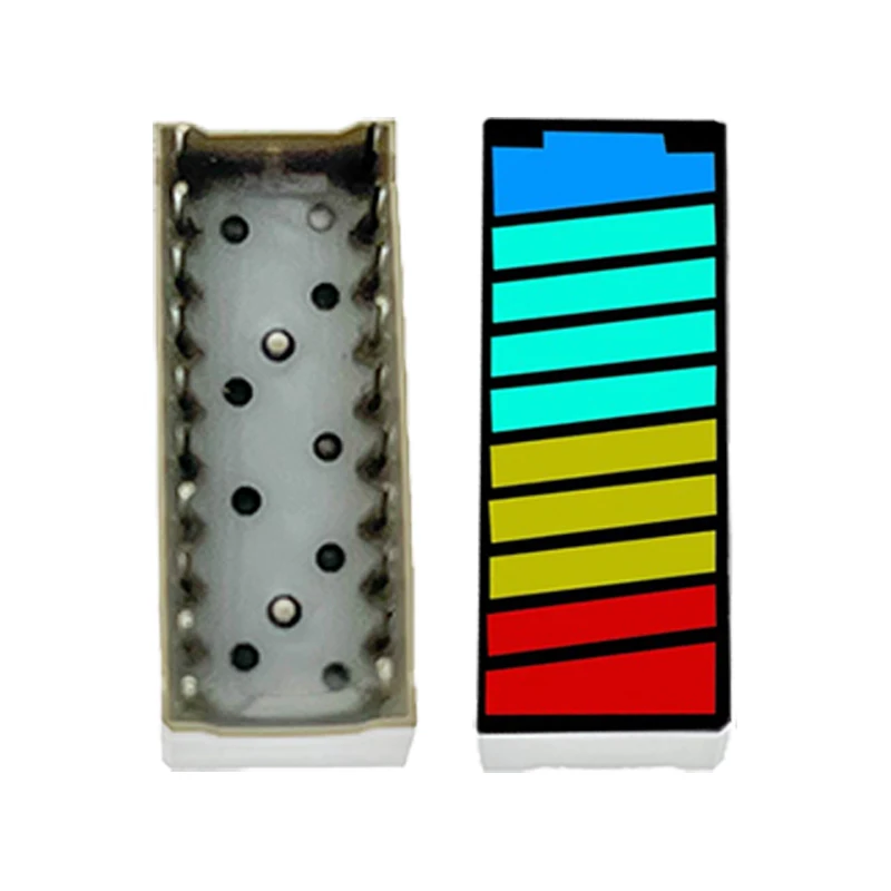 10 сегментов 4 цвета батареи светодиодный индикатор уровня 18650 заряда модуль