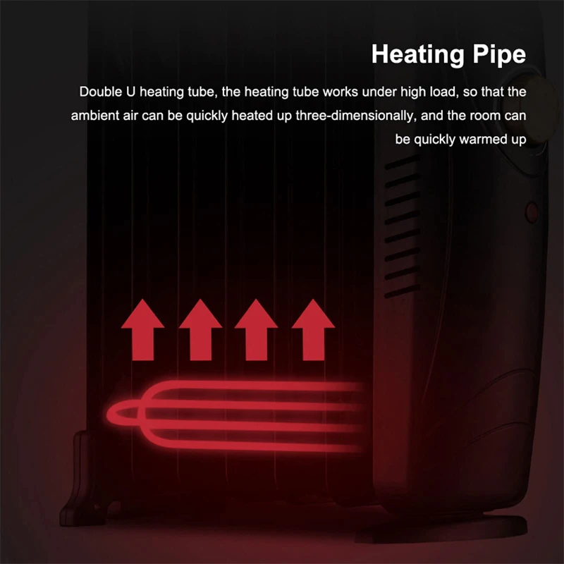 Oil Filled Radiator Heater Portable Space Heater custom 700w/1000w Adjustable Thermostat Quiet Heater for Home Office