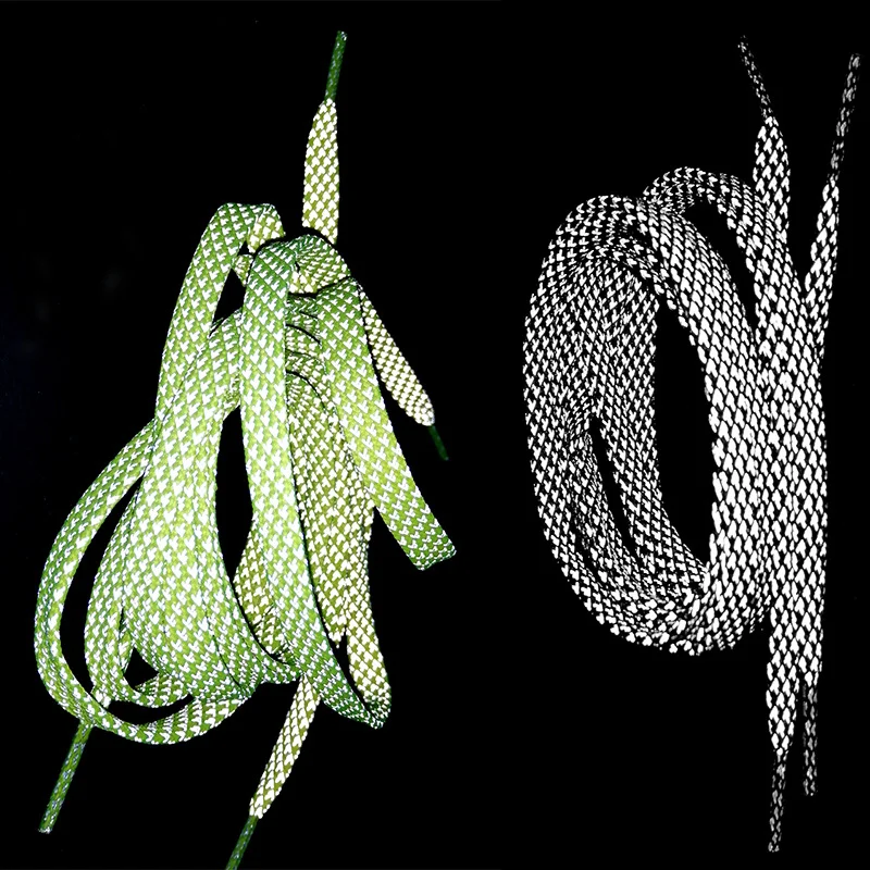 HF 0.5-1.8m 120cm pink green orange glow in the dark flat reflective shoe laces