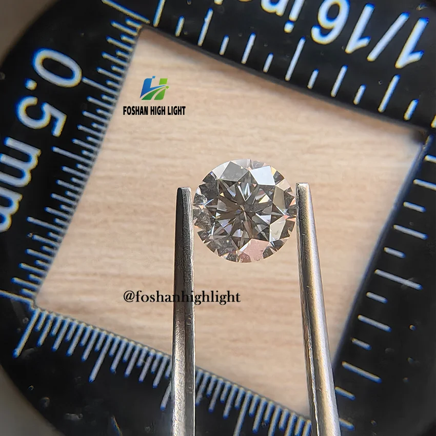 2ct круглый лабораторный алмаз CVD белый бриллиант D VVS1