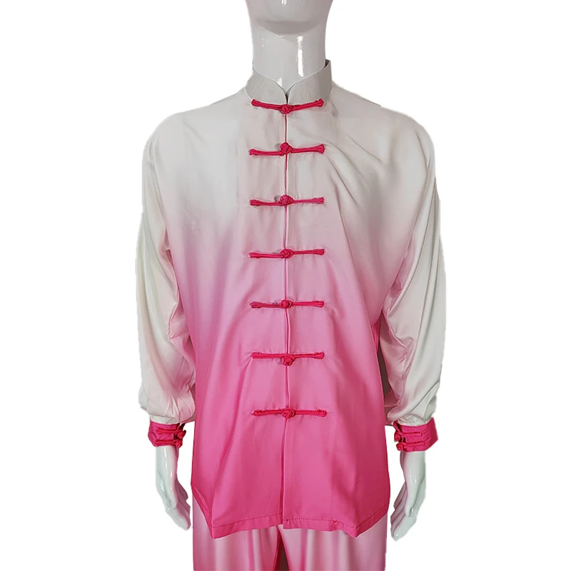 High Quality Marital Arts Uniforms  Kungfu Clothing Silk Womens Chinese Traditional Gradient Taiji Clothes Suits