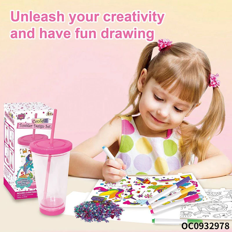 Custom plastic cups new toys 2024 kids diy cute toys and decorations for girls from 9 to 12