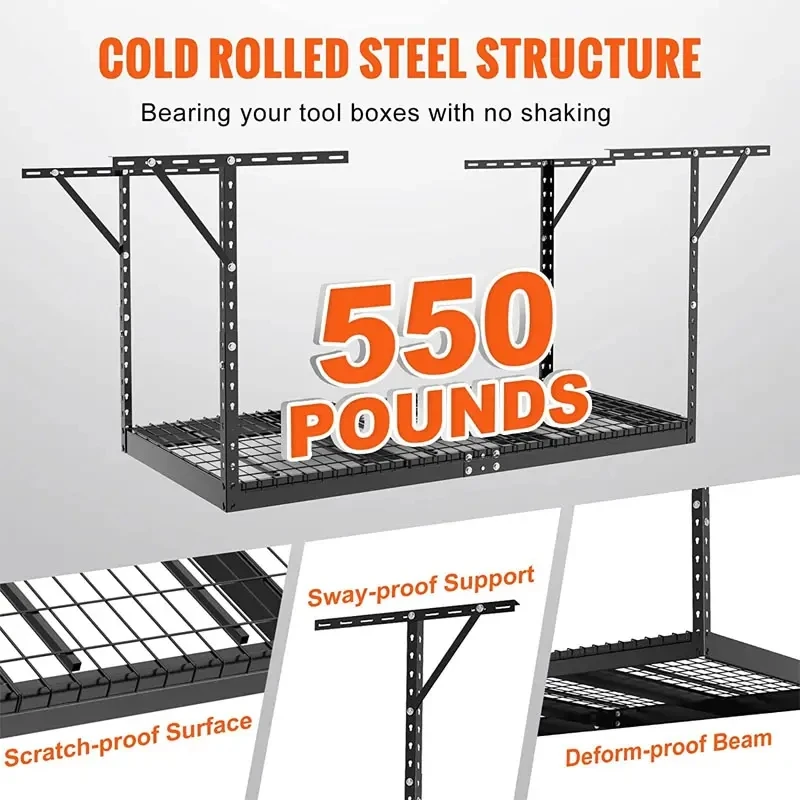 Garage Ceiling Storage Racks Strackable Wire Shelving Overhead Wall Shelves Garage Organization Rack