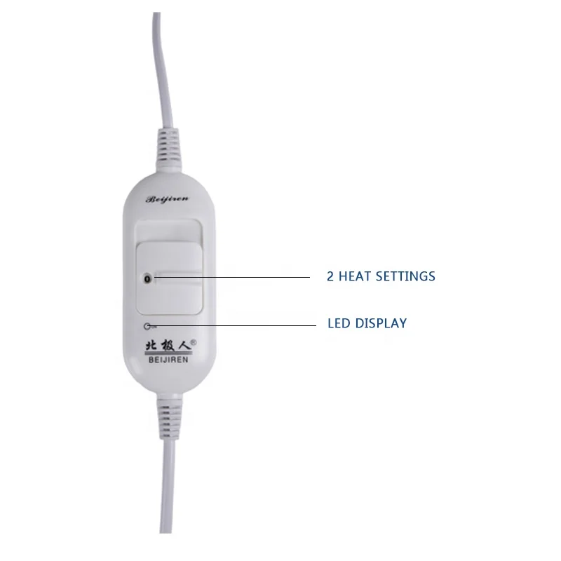 Односпальное одеяло с подогревом, 2 уровня нагрева, электрическое одеяло