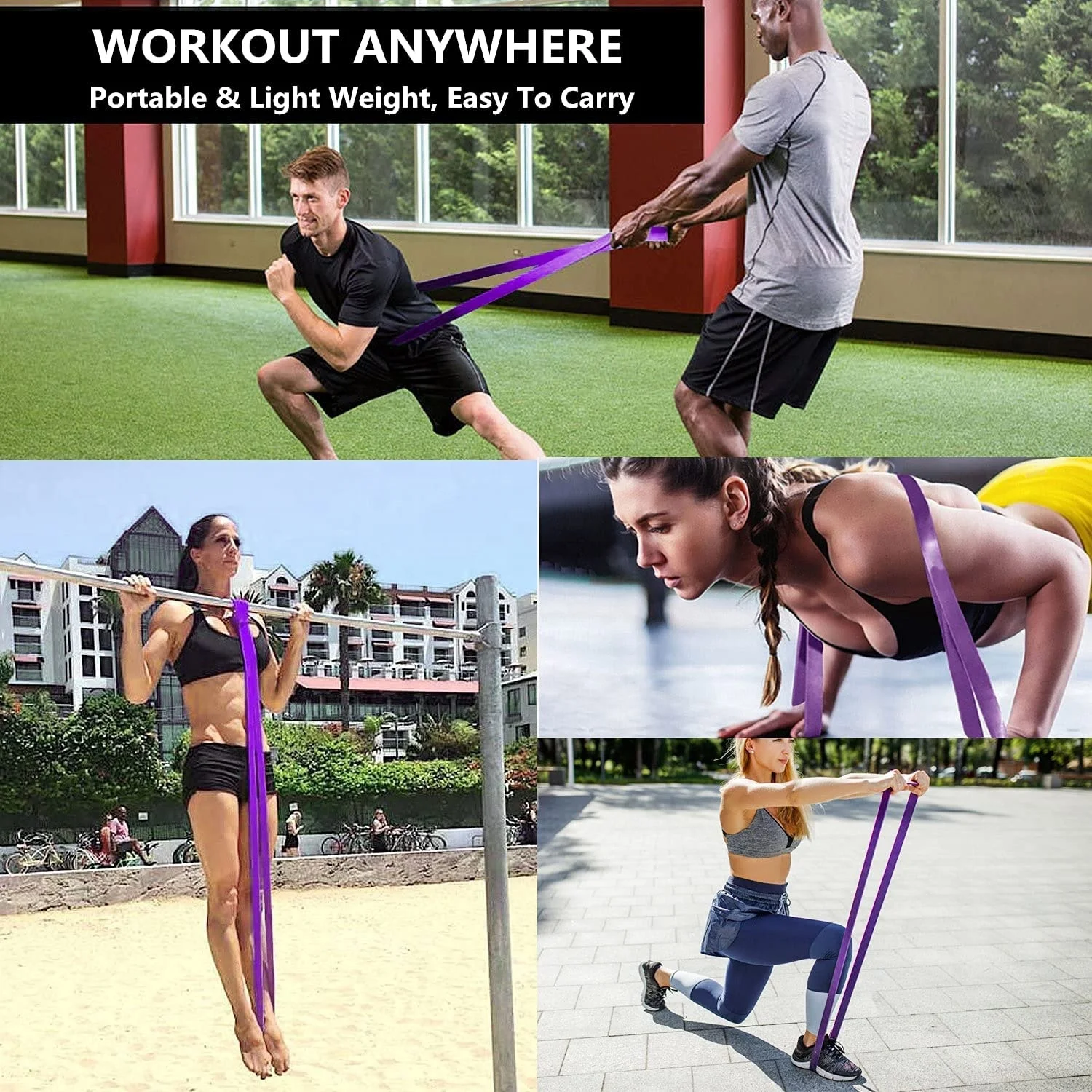 208cm Long Latex Yoga Exercise Band Theraband Roll for Physical Therapy & Fitness Fitness Workout Bands with Stretch Resistance