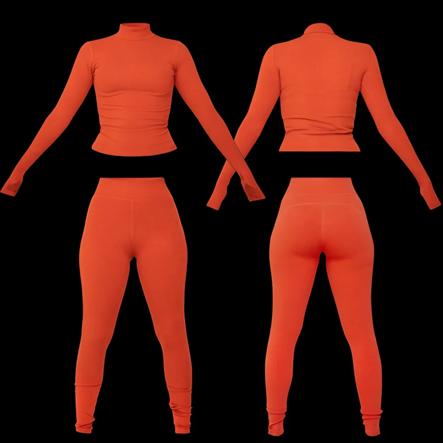 Custom Winter Cozy 2 Piece Set Women Fall One Shoulder Top And Extended Leggings Two Piece Lounge Wear Sets Women Clothing 2022