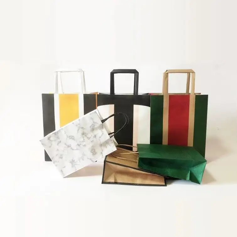 Custom paper products green gift decoration handbag
