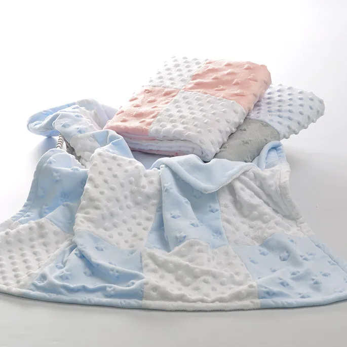 Baby Kids Peas Blanket Unicorn Pink Printing Double Layer Soft Flannel Coral Fleece Kids Comfort Blanket