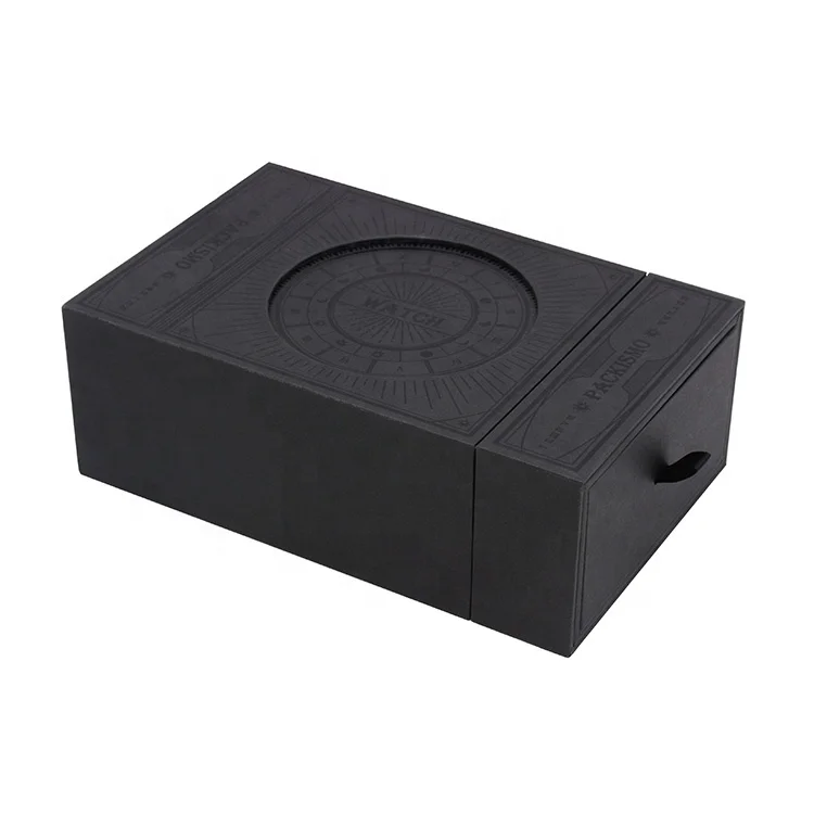 Seismo Package Watch case packaging latest design black pull automatic lift watch storage box
