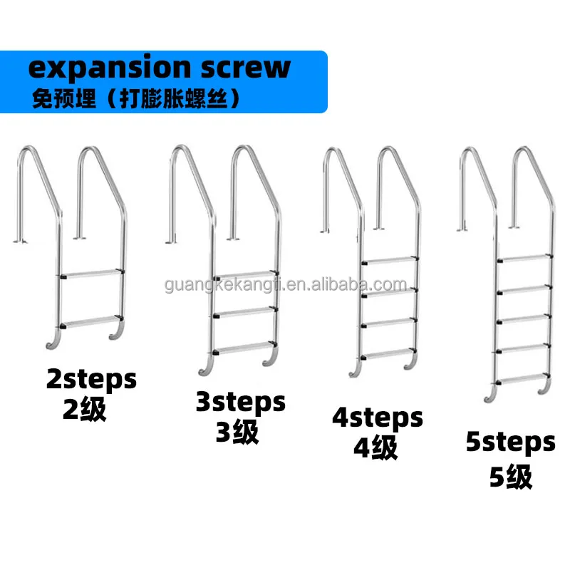 Ready to ship swimming poo ladder with 304 Stainless Steel  2steps /3steps/4steps/5steps SL ladders