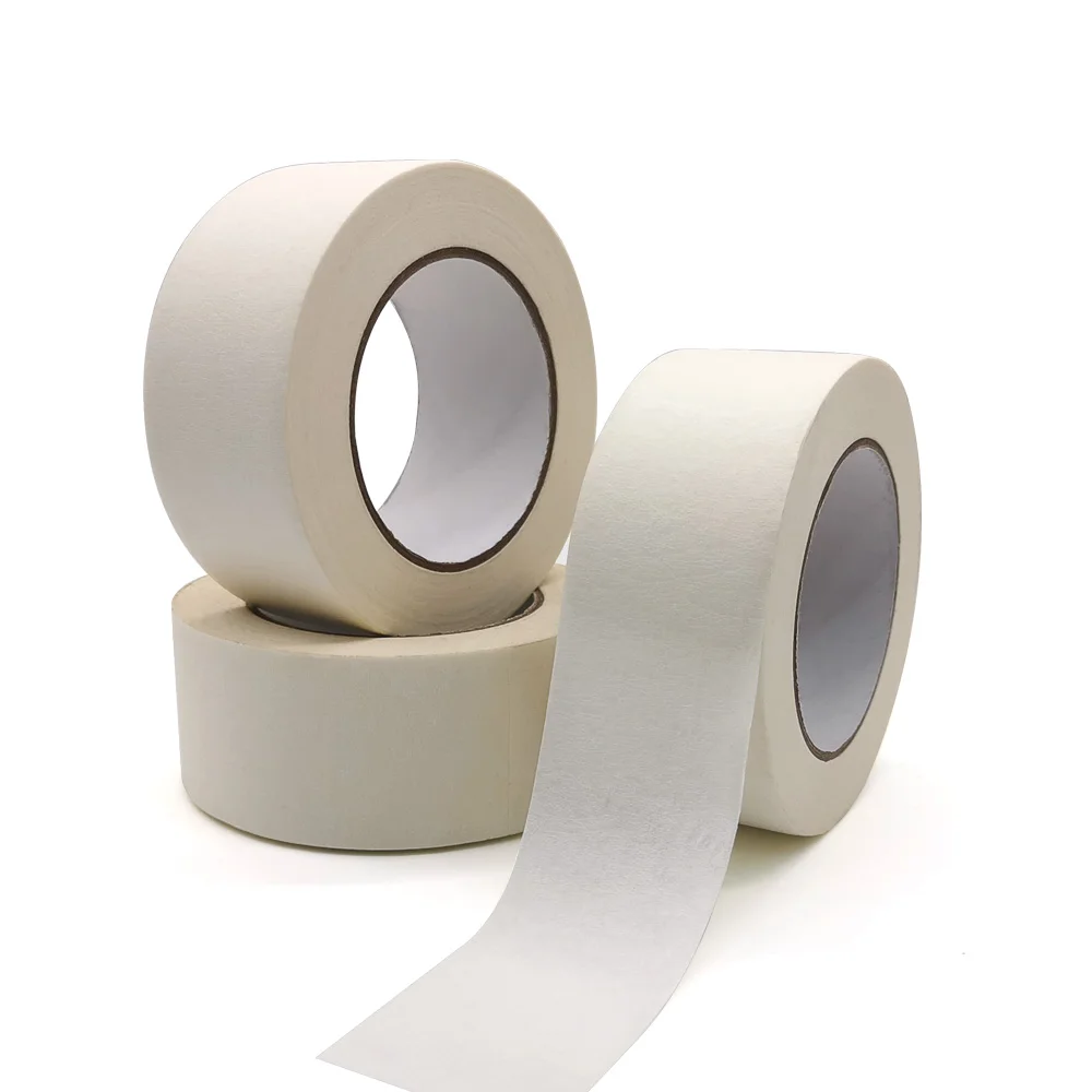 45m x 50mm heat resistant white color car painting masking paper adhesive tape