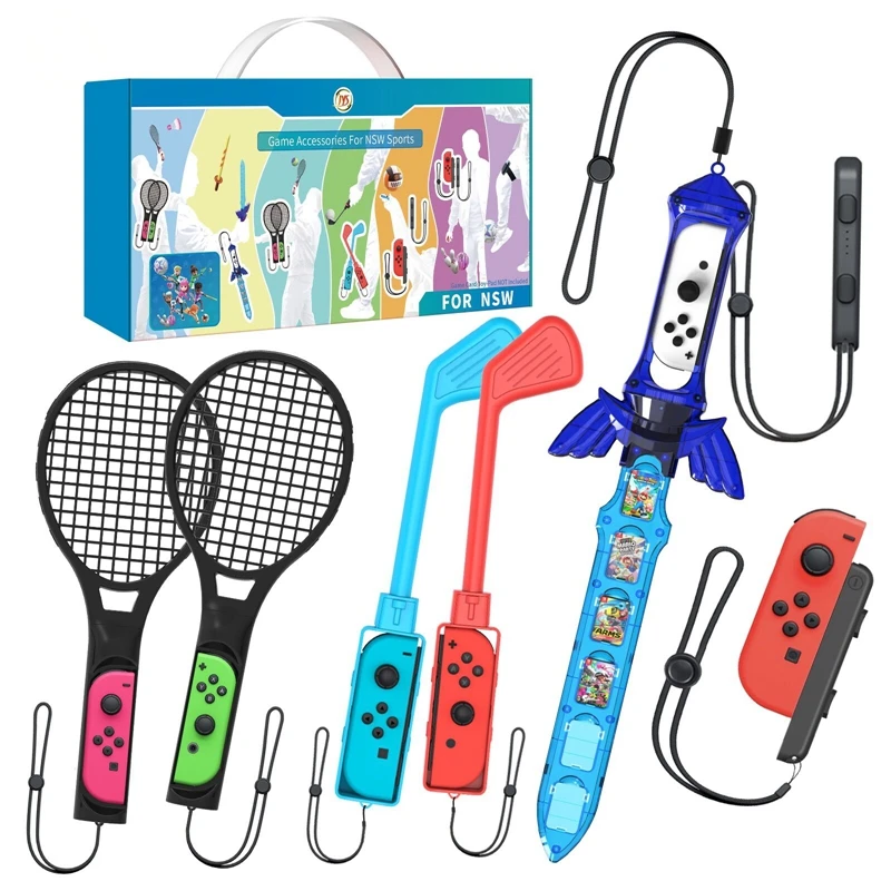 Newest 9 In 1 Game Accessories Sports Bundles Kit for Nintendo Switch Sports Kit Accessories