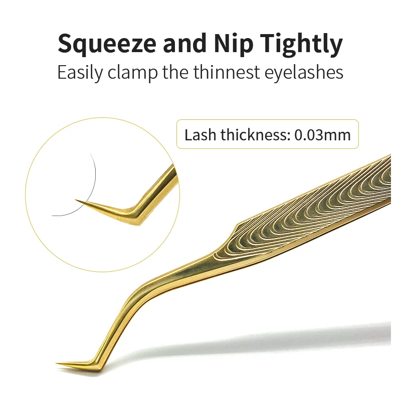 Private Label Gold Lash Tweezers Wholesale High Quality Stainless Steel Eyelash Extension Tweezers Custom Logo