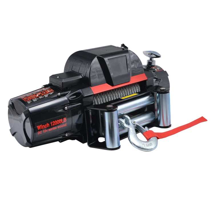NEW design 12000lbs pull jeep car 12v electric power 4x4 winch with steel rope