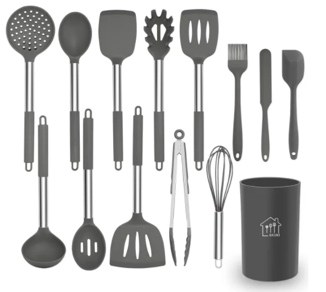 
14 pcs kitchenware set silicone utensils stainless steel handle 
