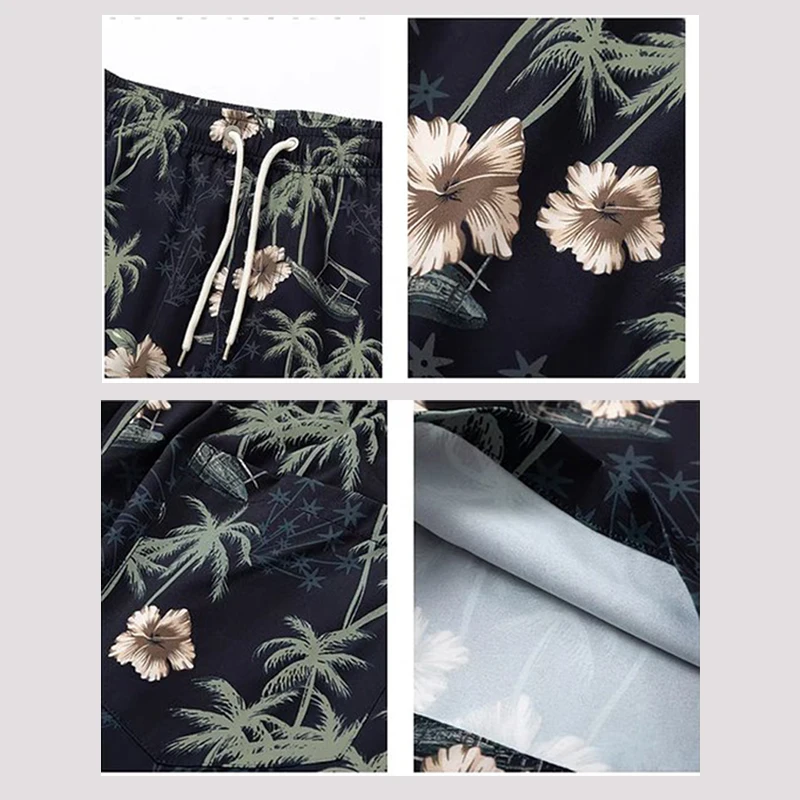 Custom Mens Swimwear Beachwear Drawstring Shorts Sublimation Board Beach Shorts Swimsuit Printed Floral Sexy Swim Trunks For Men