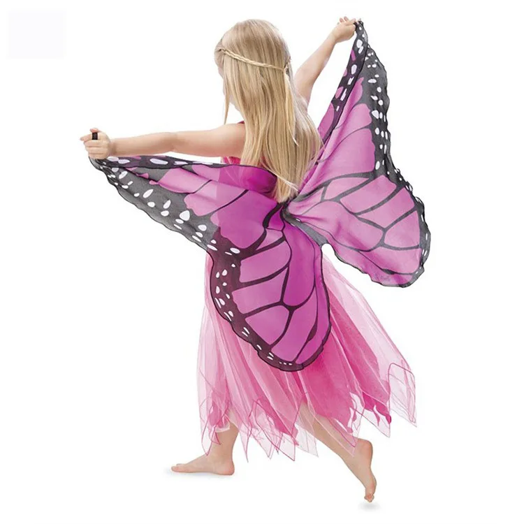 Factory Wholesale Wings Fairy Butterfly Cloak for Kids Stage Performance Costumes Halloween Children Girl Butterfly Dress Up
