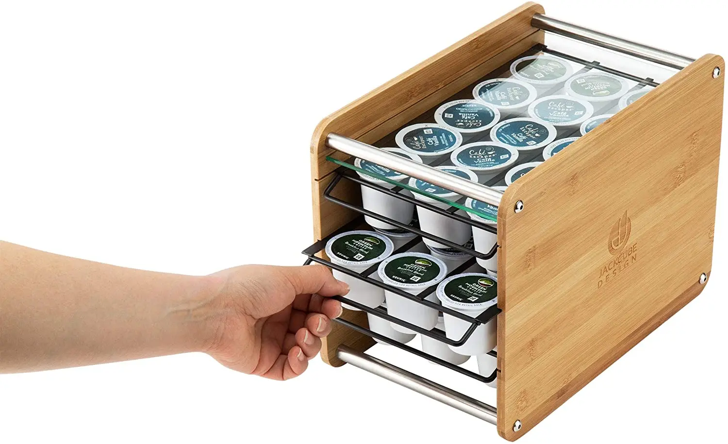Bamboo K-Cup 45 Holder Organizer Coffee Pod Storage Box Drawer K-cup K-cup Coffee Pods Caddy Storage