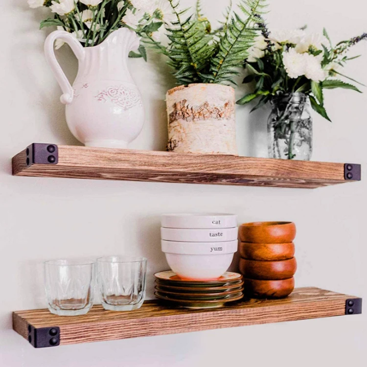 Настенная Современная Страна Стиль Полный деревянная настенная полка для ванной комнаты плавающая полка