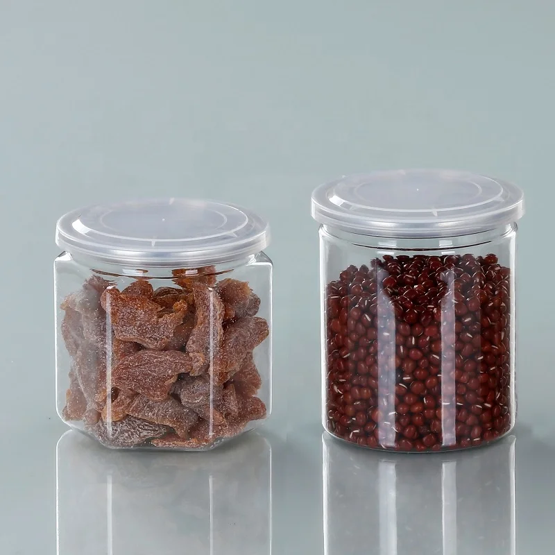 16oz PET food grade plastic jar 500 ml wide mouth round plastic sauce bottles with zip top