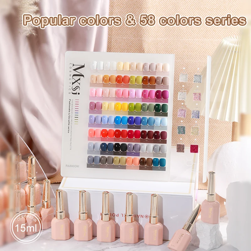 AS Pink Bottle Private Label 250 300 Colors Gel Nail Polish Set Box All Seasons Gift Semi Permanent Nail Varnish Gel Kit