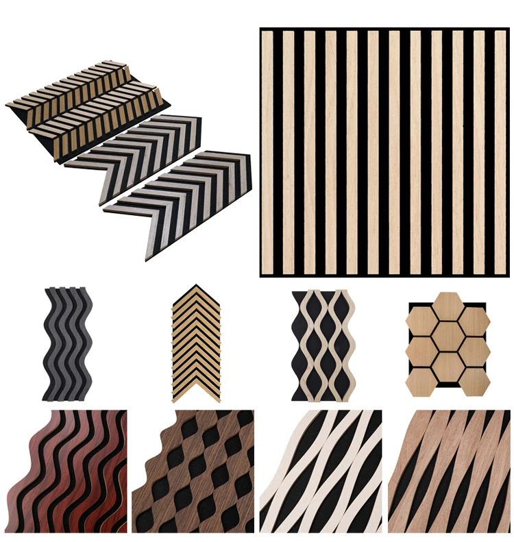 Wholesale Home Decor Item China Manufacturer Inner Acoustic Wood Slat Wall Panels Polyester Fiber Soundproof Wall Panel Acoustic