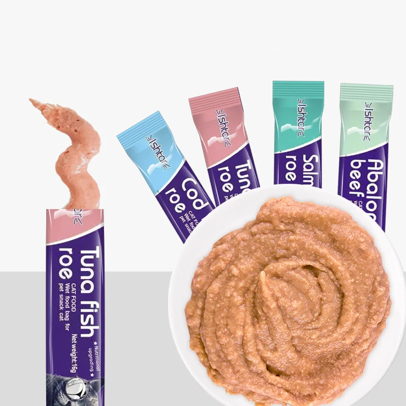 Factory OEM Custom High Quality 16g Natural Cat Treat Snack treats Wet Food
