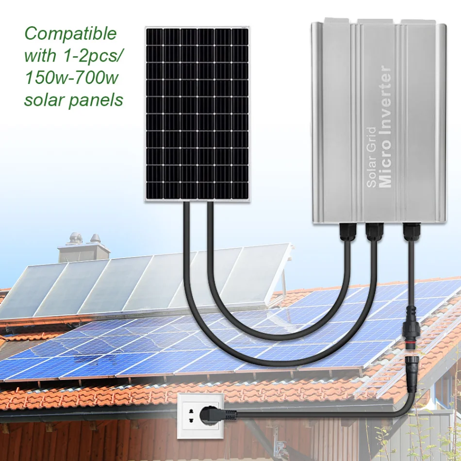 Solar grid tie inverter MPPT 300W350W500W600W700W PV Modular Smart micro inverter system DC to AC Output 120V/230V Auto