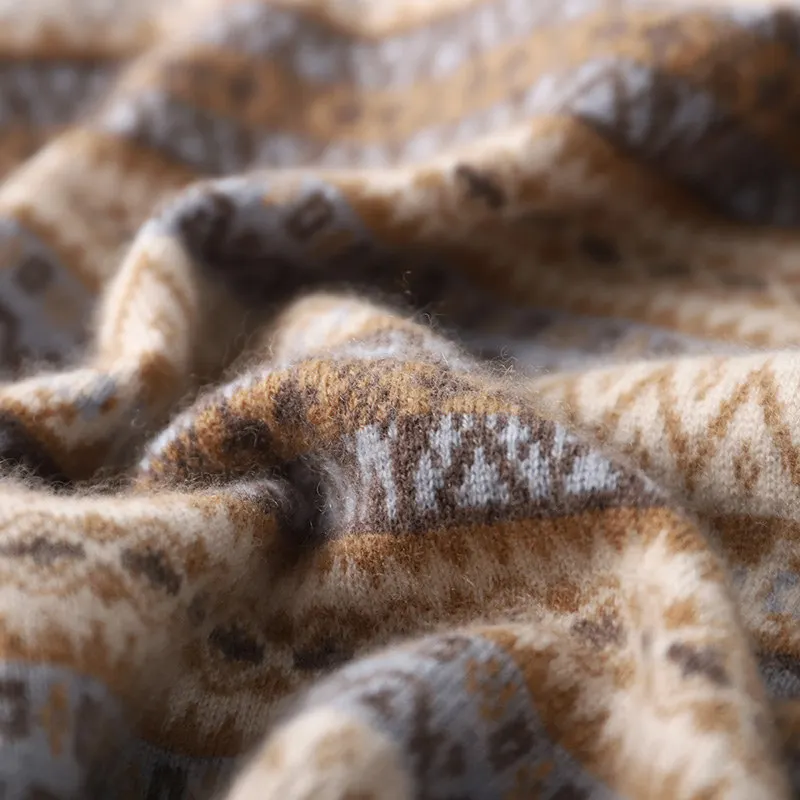 
OEM ODM Winter Women Knit Turtleneck 35% Cashmere 65% Merino Wool Ugly Christmas Sweaters 