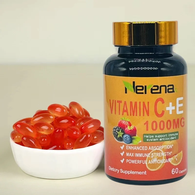 Factory OEM Customized Brand: Brightening Natural Vitamin E & Vitamin C Supplement.  Anti-Aging and Immunity Improvement.