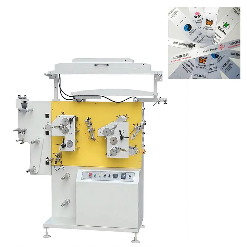 Garment Wash Care Label Flexo Printing Machine Color Satin Tags Printing Machine Clothes Label Printing Machine