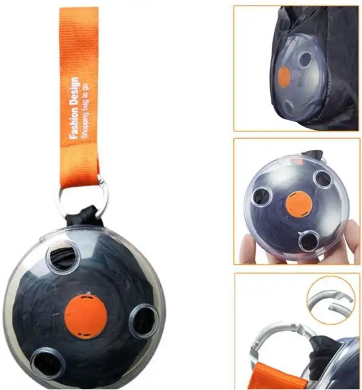 Eco-friendly magic mini reusable nylon foldable folding shopping bag to roll up in small case