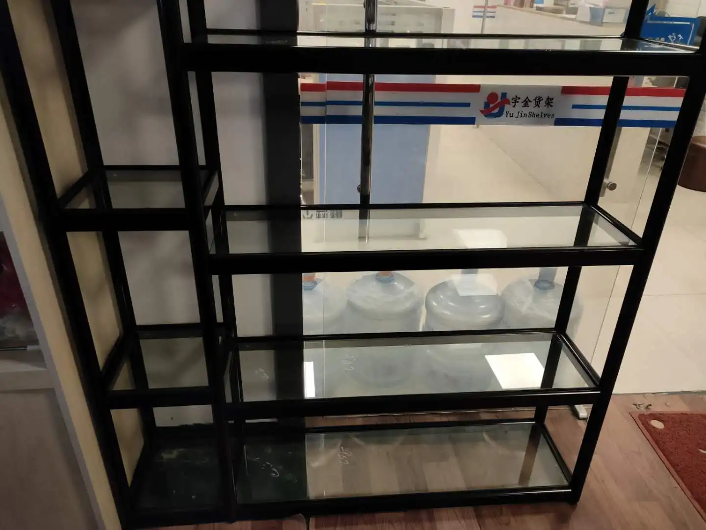 Customized new style high quality open aluminum and wooden book shelf for sale