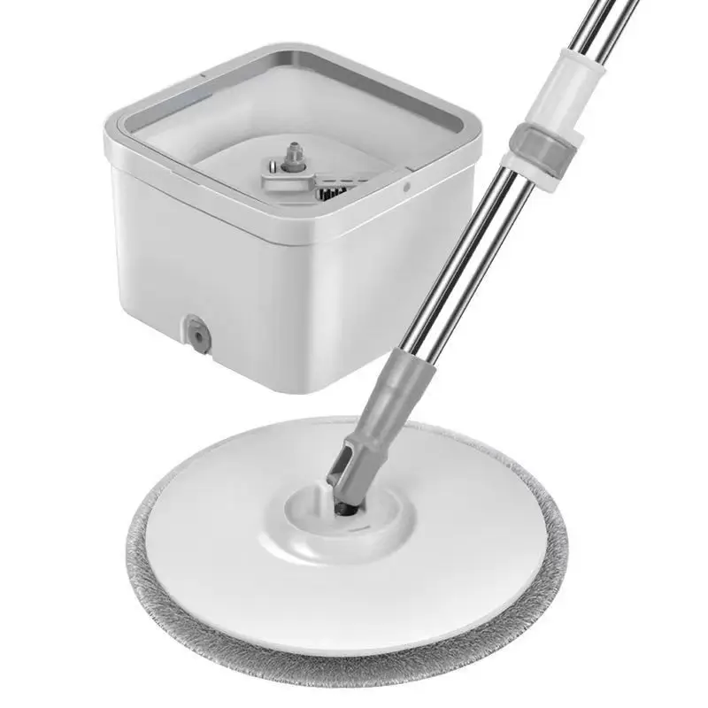 360 Rotating Magic Microfiber Cloth Mop Roll Telescopic Centrifugal Twist Mop With Square Bucket