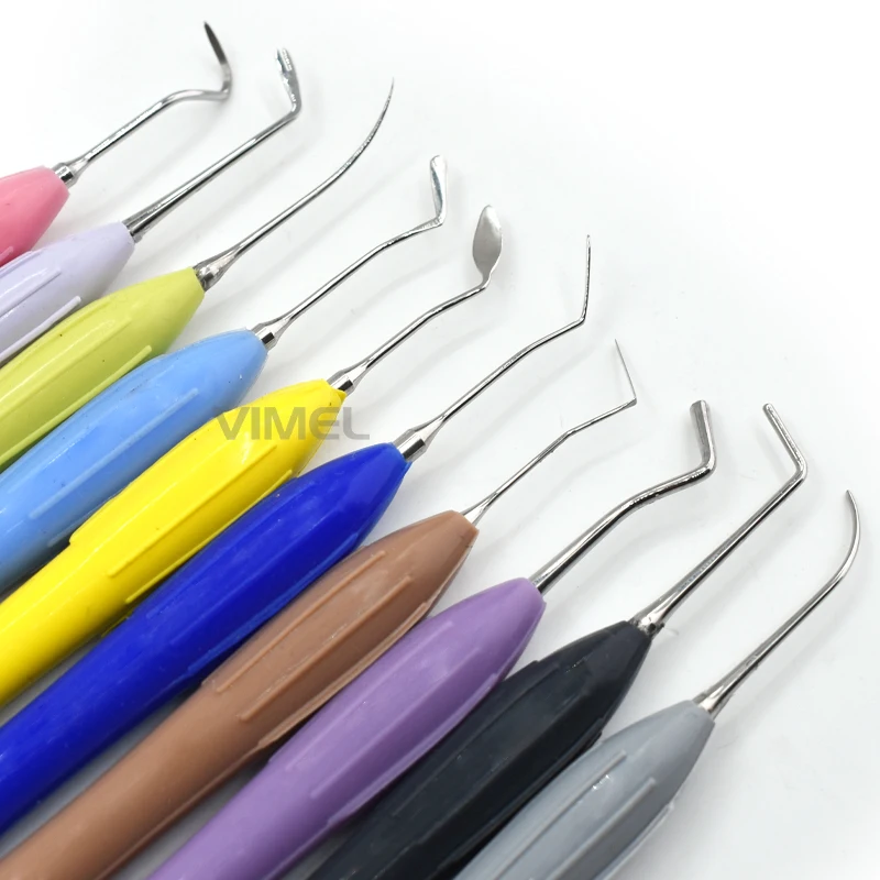 10pcs Dental Composite Filling Scalers with Restorative Dental Instruments and Silicon Handles