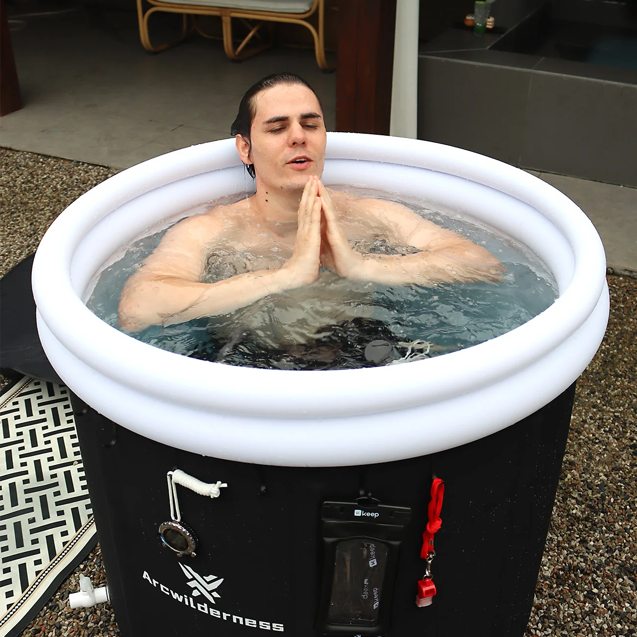 2024 New Replaceable Inner Liner Design 90*85cm, 75*85cm, Inflatable Anti Water Leakage Ice Bath  Anti-tear Portable ice Barrel