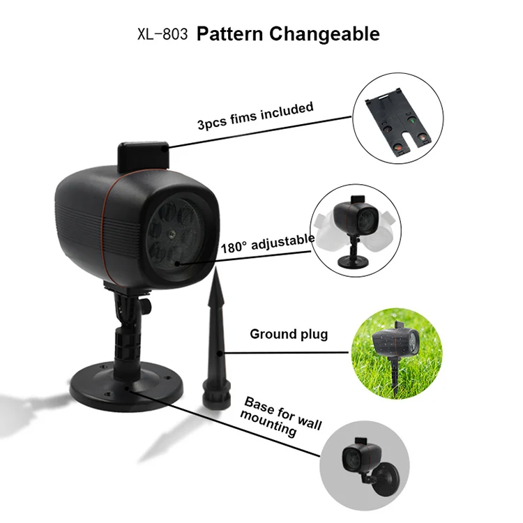 Waterproof Outdoor Led Christmas Projector Projection Lights With Tree Halloween Pattern In Air