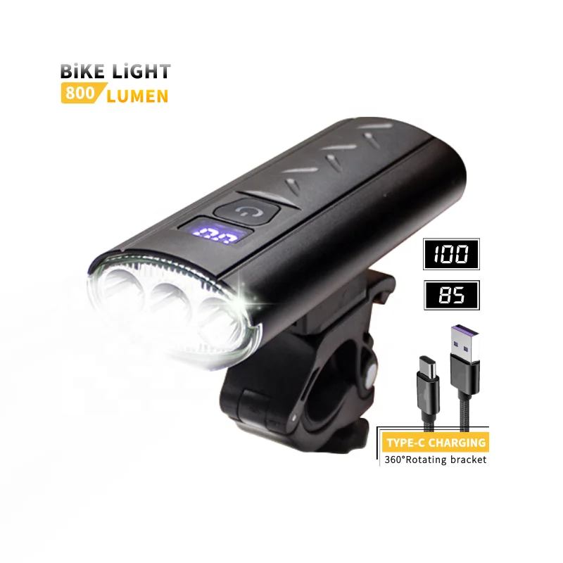 led bike light 5000mAh Battery Rechargeable Bicycle Headlight with Digital Display Waterproof Outdoor LED Bike Front Light