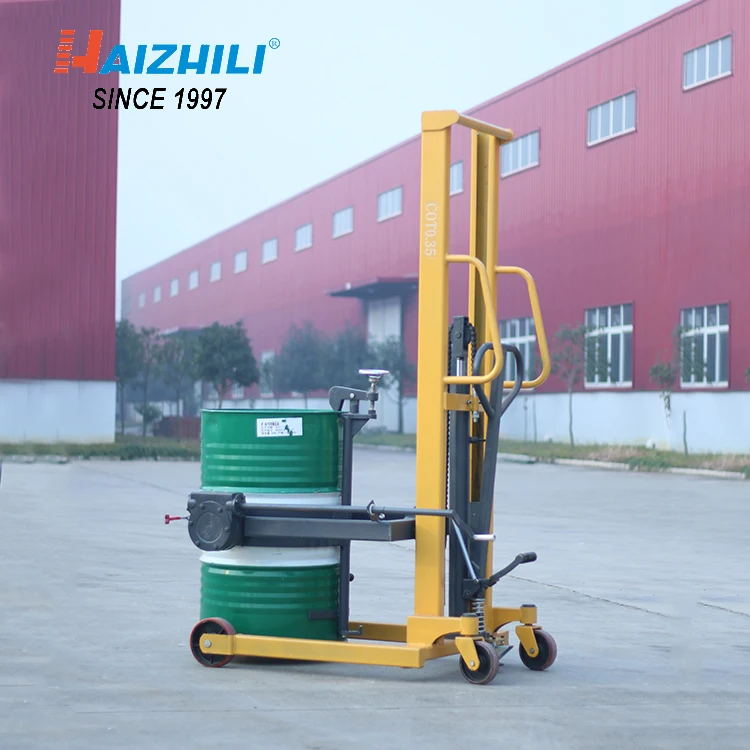 Hydraulic Manual Stacker Truck Hand Equipment Electric Oil Drum Lifter