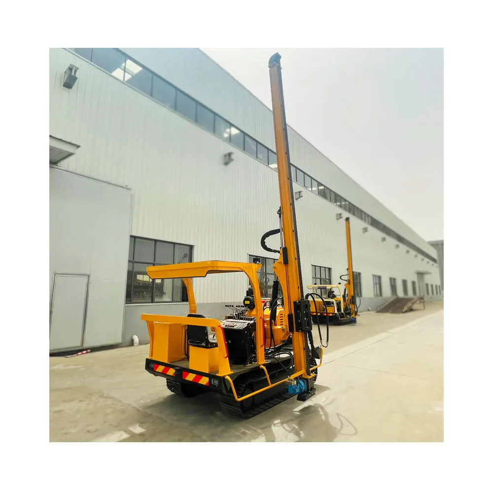 2024 China High Quality Mini Hydraulic Hammer 6 meters Poles Solar Pile Driver Piling Machine Small Screw Machine