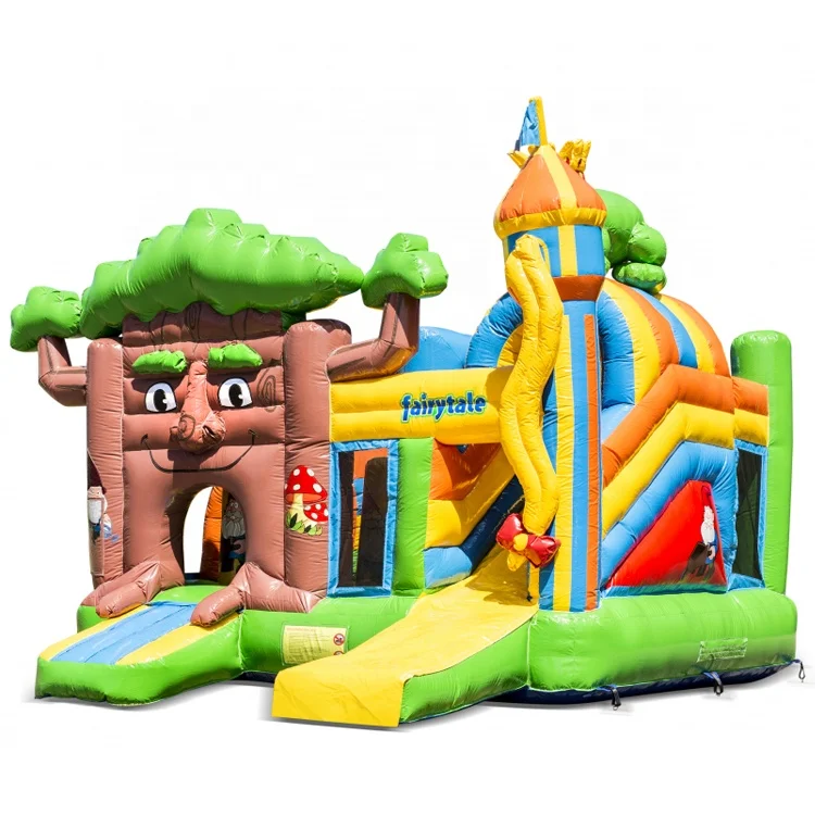 Высококачественный китайский Сказочный комбинированный джампер надувной батут-замок с горкой по заводской цене