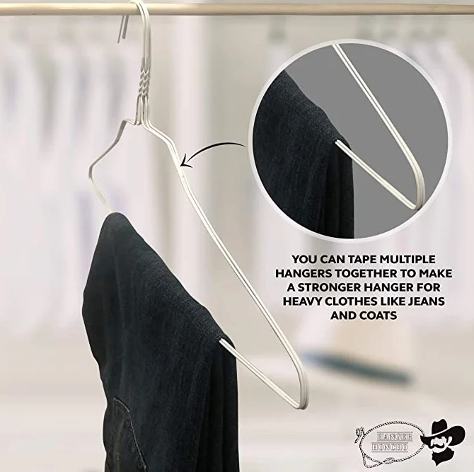 Avisday Wire Hangers in Bulk - 100 White Metal Hangers - 18 Inch Thin Standard Dry Cleaner Coated Steel